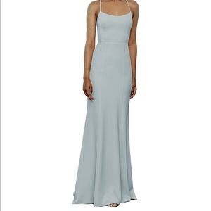 Amsale Taryn Ice Blue Bridesmaid Dress, Size 8